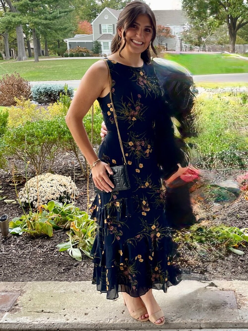 Reformation Black Tiered Party Dress